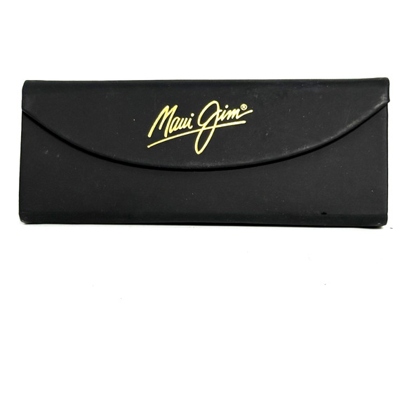 MAUI JIM AUTHENTIC EYEGLASSES SUNGLASSES BLACK GOLD FLAP CASE CLOTH - Picture 1 of 2